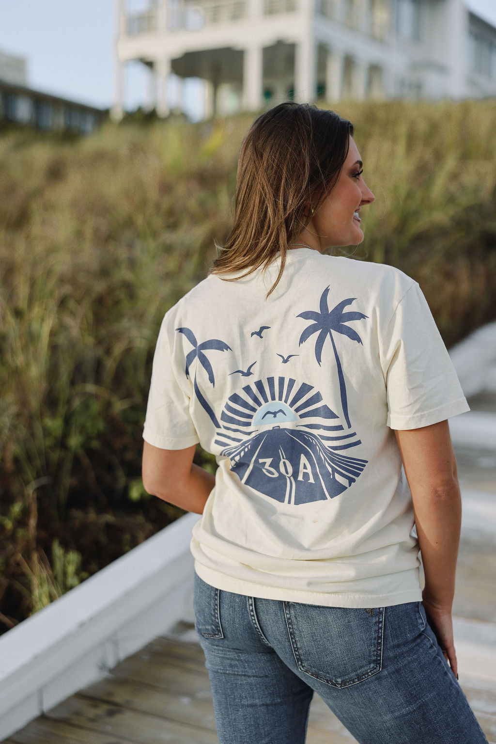 Hamptons of the South Traditional T-Shirt | Cream