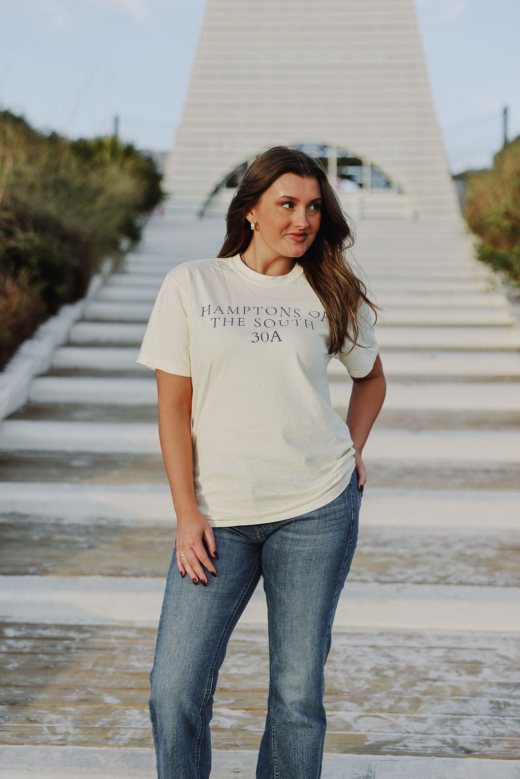 Hamptons of the South Traditional T-Shirt | Cream
