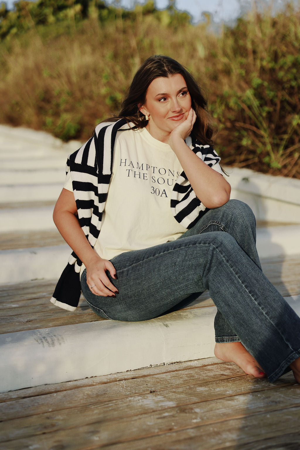 Hamptons of the South Traditional T-Shirt | Cream