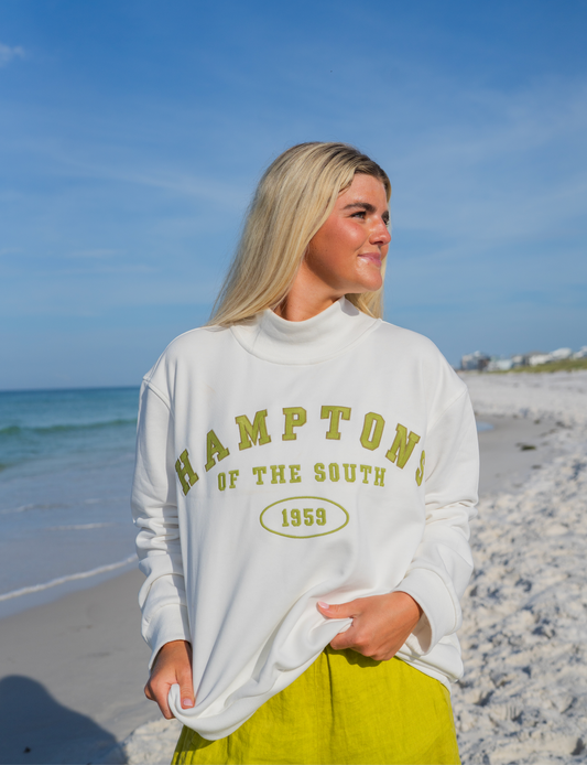 Varsity Crew | White/Olive